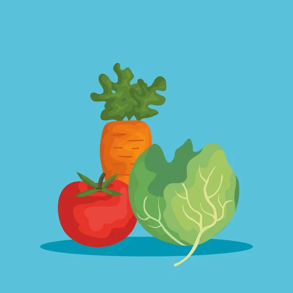 Csoport, a gyümölcsök és zöldségek — Stock Vector