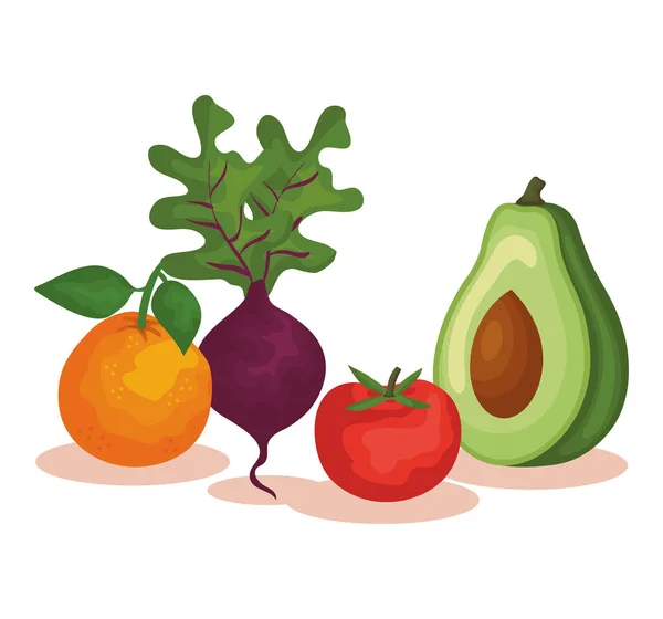 果物や野菜のグループ — ストックベクタ