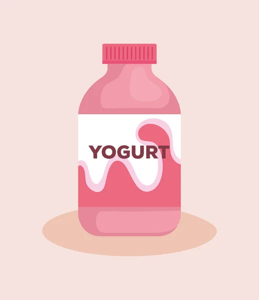 Delicious bottle yogurt icon — Stock Vector