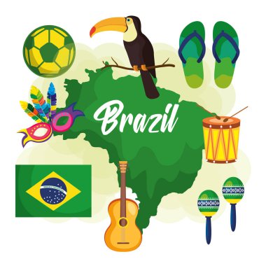 Rio karnaval Brezilya kartı