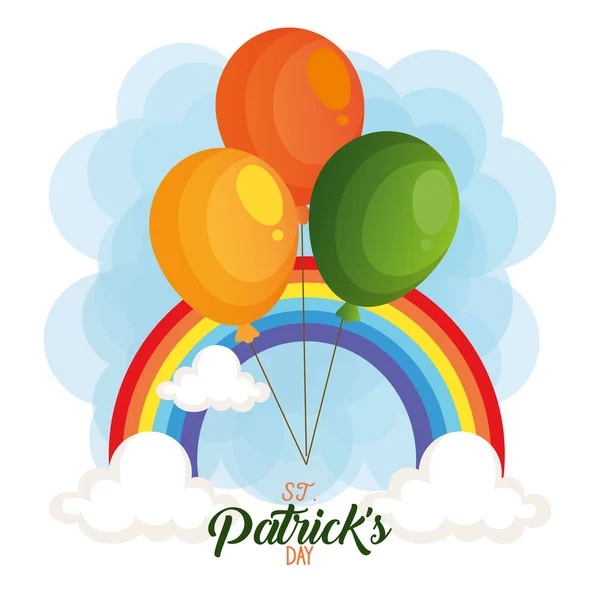 Saint Patrick Karte mit Regenbogen — Stockvektor