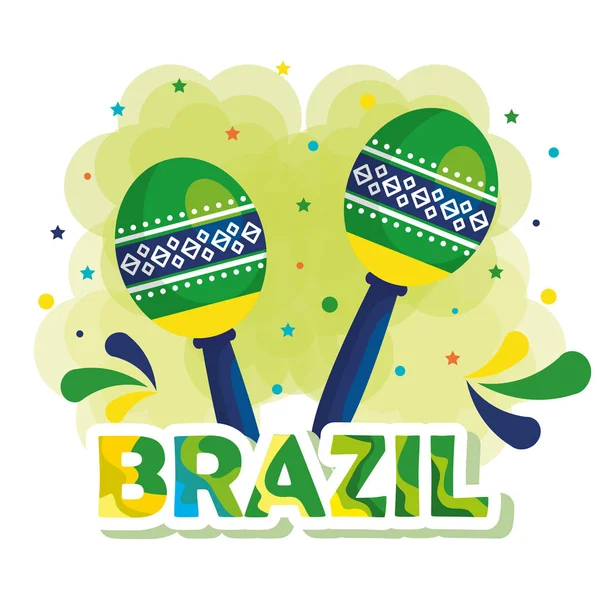 Carnaval del rio tarjeta brasileña — Vector de stock