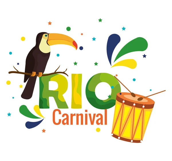 Rio carnevale carta brasiliana — Vettoriale Stock