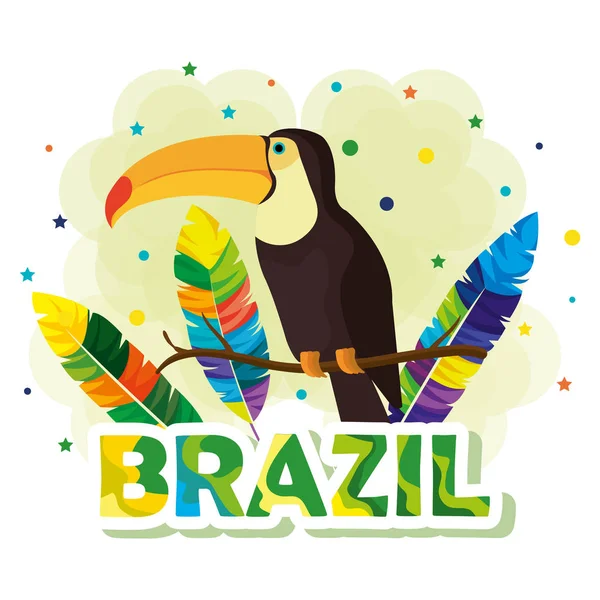Rio karnaval Brezilya kartı — Stok Vektör