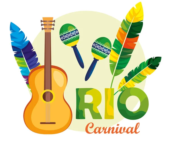 Carnaval del rio tarjeta brasileña — Archivo Imágenes Vectoriales