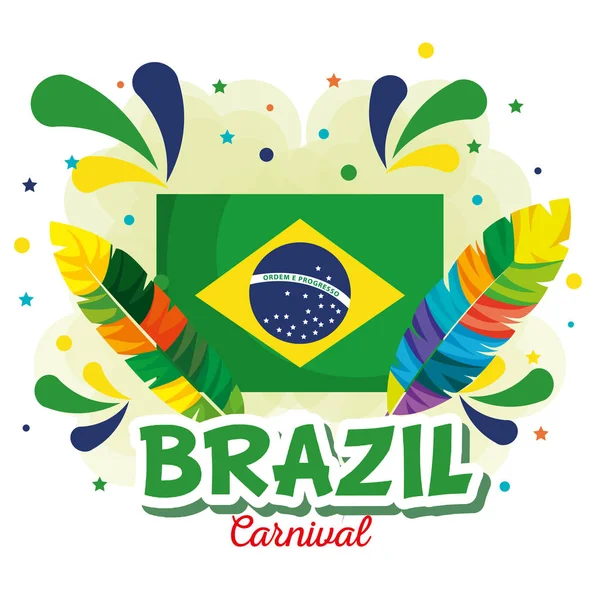 Rio karnaval Brezilya kartı — Stok Vektör