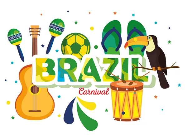 Rio karnival braziliansk kort – stockvektor