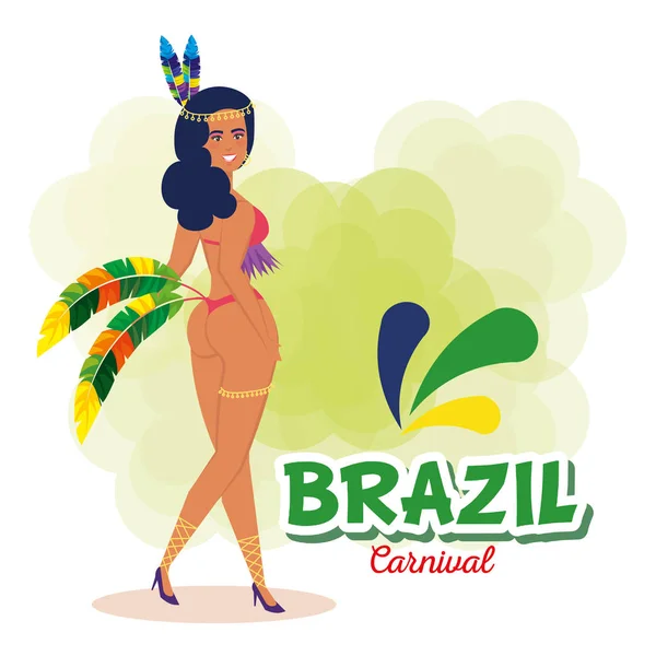 Schöne brasilianische garota Charakter — Stockvektor