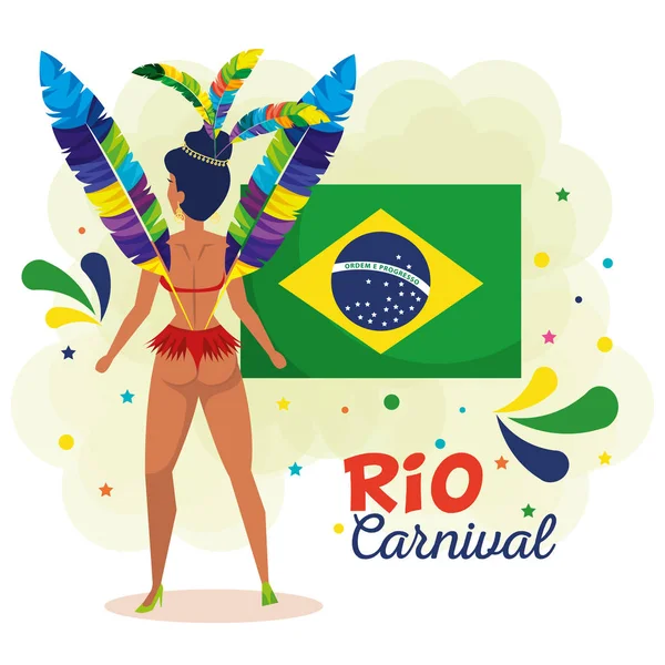 Mooie Braziliaanse garota karakter — Stockvector