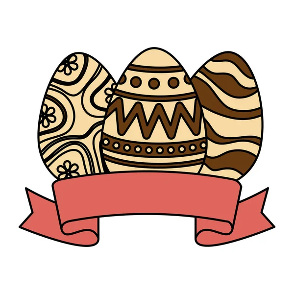 Яйца, раскрашенные лентой — стоковый вектор