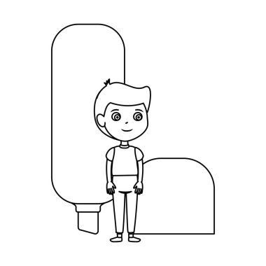 penlighter karakter ile küçük çocuk öğrenci