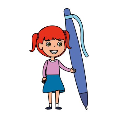 kalem ile küçük öğrenci kız