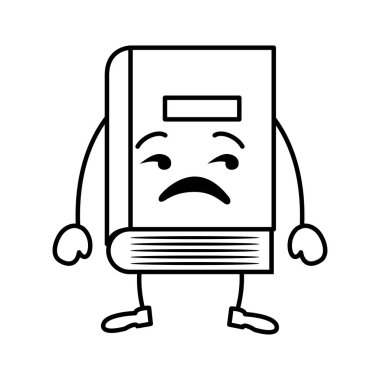 kitap kawaii karakter vektör çizim tasarım okulu