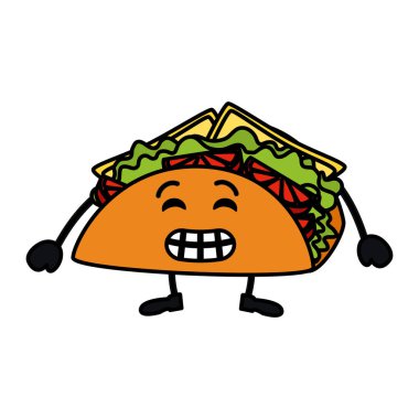 lezzetli taco kawaii karakter