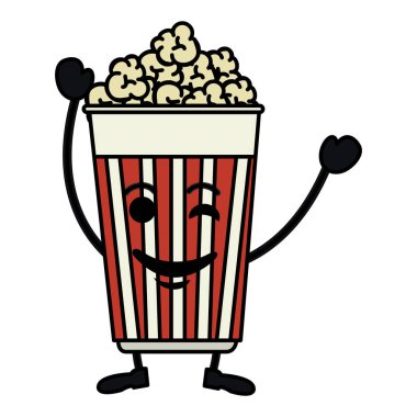 lezzetli pop corn kawaii karakter