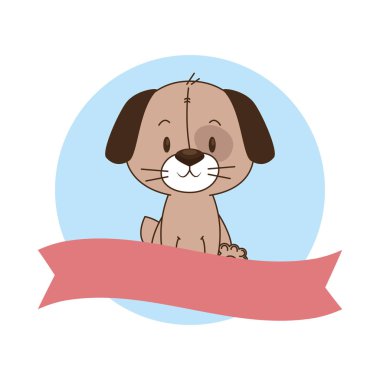 sevimli küçük köpek karakteri