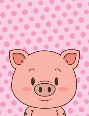 sevimli küçük domuz karakter