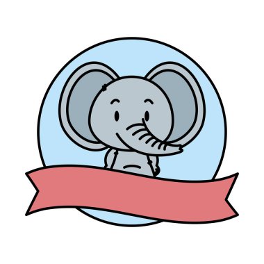 sevimli küçük fil karakter vektör çizim tasarımı