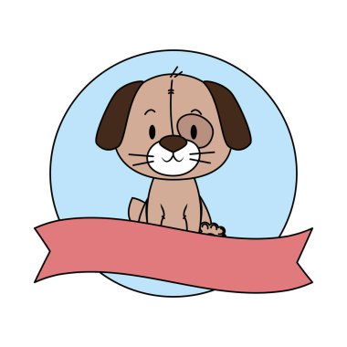 sevimli küçük köpek karakteri