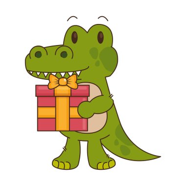 sevimli küçük crocodrile karakter