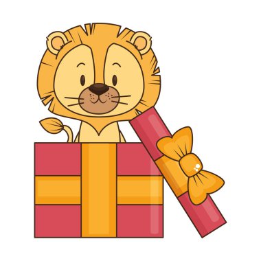 sevimli küçük aslan karakter