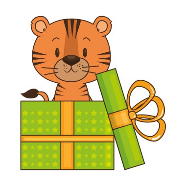 sevimli küçük kaplan karakter