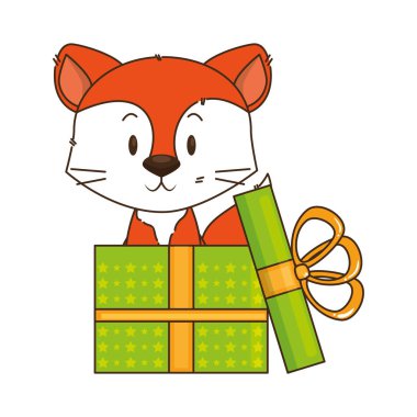 sevimli küçük tilki karakter