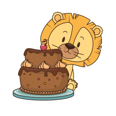 sevimli küçük aslan karakter