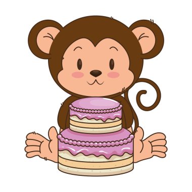 sevimli küçük maymun karakter