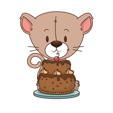 sevimli küçük kedi karakteri