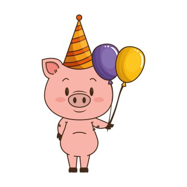 sevimli küçük domuz karakter