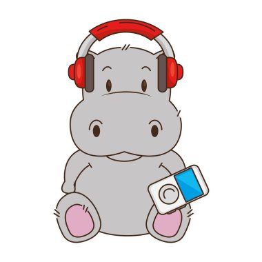 sevimli küçük su aygırı karakter