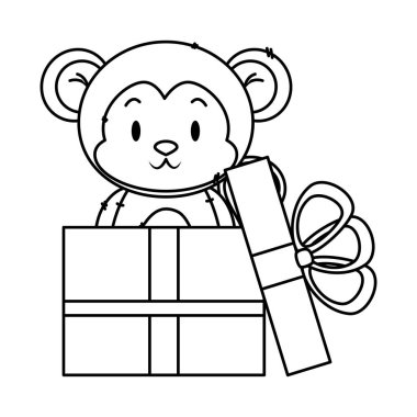 sevimli küçük maymun karakter