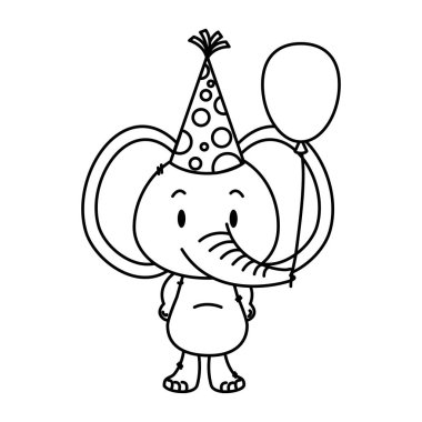 sevimli küçük fil karakter