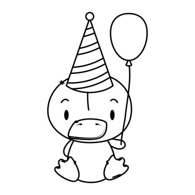 sevimli küçük ördek karakter