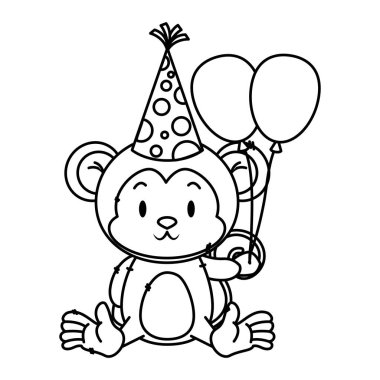 sevimli küçük maymun karakter