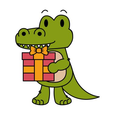 sevimli küçük crocodrile karakter