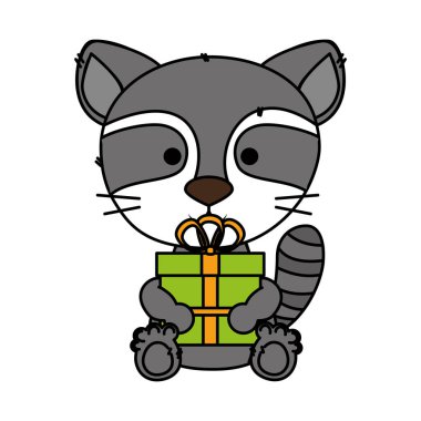 sevimli küçük rakun karakter