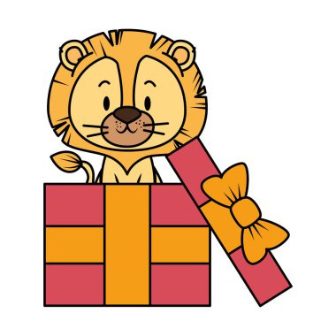 sevimli küçük aslan karakter