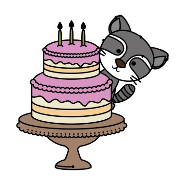 sevimli küçük rakun karakter