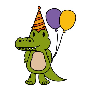 sevimli küçük crocodrile karakter