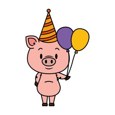 sevimli küçük domuz karakter