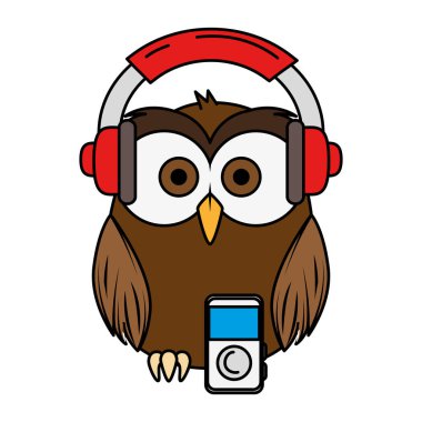 şirin kukumav kuşu karakter vektör çizim tasarımı