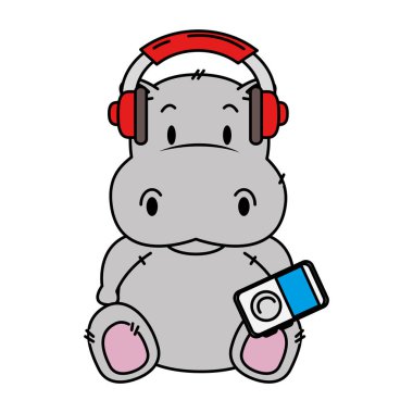 sevimli küçük su aygırı karakter