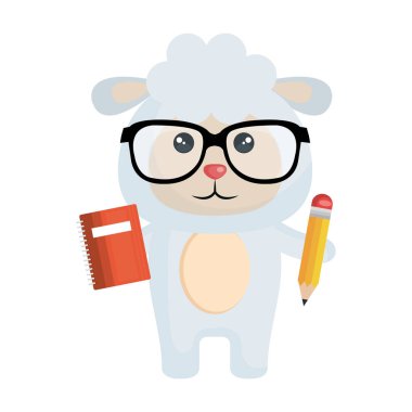 sevimli küçük koyun karakter