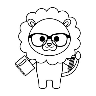 sevimli küçük aslan karakter