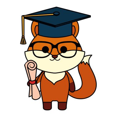 sevimli küçük tilki karakter