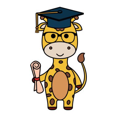 sevimli küçük zürafa karakter