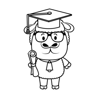 sevimli küçük koyun karakter