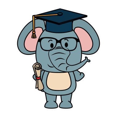 sevimli küçük fil karakter